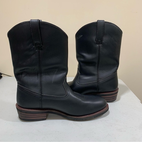 Dan Post Mens Albuquerque Waterproof Leather Cowboy Boot Sz14D Black Pull On F13 - Picture 10 of 12